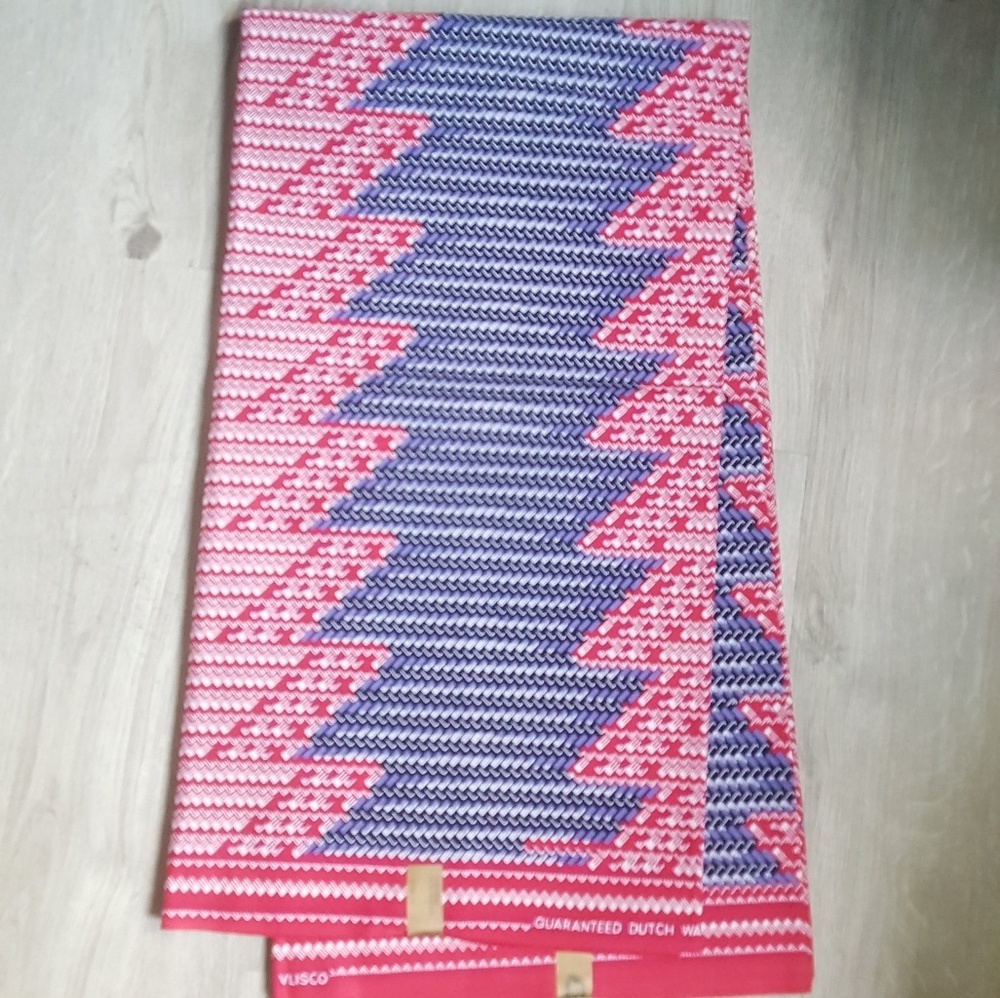 Pink & Purple Zig Zags - 6 yards Ankara